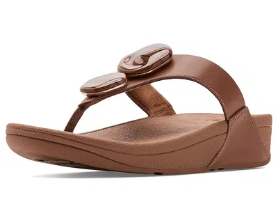 Fitflop Lulu Marbled-stone Toe-post Sandals In Brown