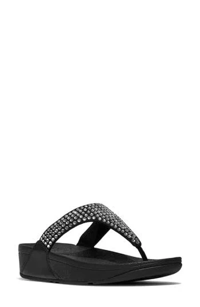 Fitflop Lulu Maxi Crystal Post Toe Sandal In Black