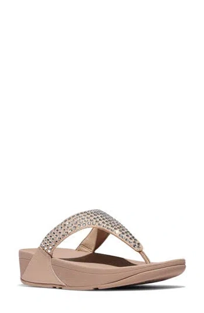 Fitflop Lulu Maxi Crystal Post Toe Sandal In Classic Beige