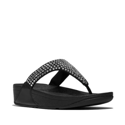 Fitflop Lulu Maxi Crystal Toe Post Sandal In Black