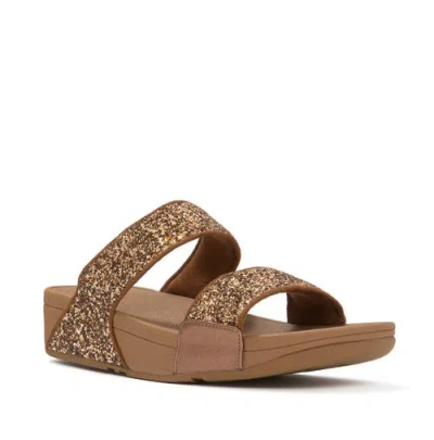 Fitflop Lulu Multi-tonal Glitter Slides In Brown