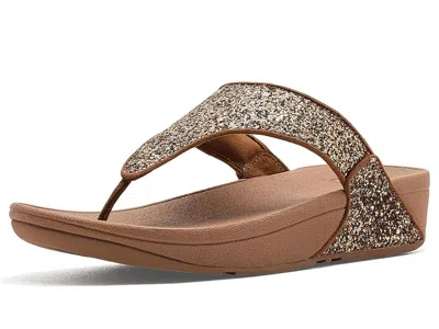 Fitflop Lulu Multi-tonal Glitter Toe-post Sandals Women's Sandals Terracotta Tan: 10 M (b) In Brown