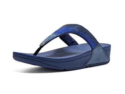 Fitflop Lulu Ombre Crystal Toe-post Sandals Women's Wedge Shoes Nightfall Blue: 6 M (b), Synthetic