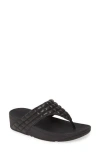 Fitflop Lulu Padded Shimmy Suede Flip Flop In All Black Suede