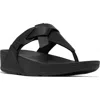 Fitflop Women's Lulu Folded Knot Leather Toe-post Sandals In Black