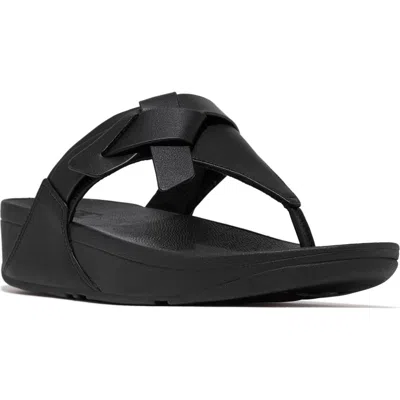 Fitflop Lulu Platform Wedge Flip Flop In Black