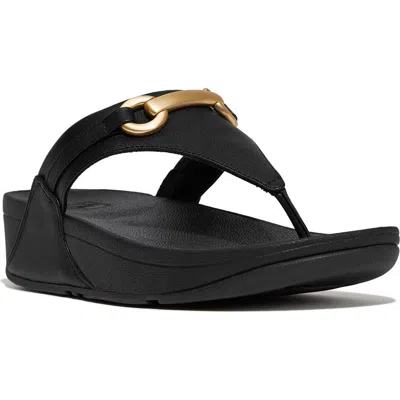 Fitflop Lulu Platform Wedge Flip Flop In Black