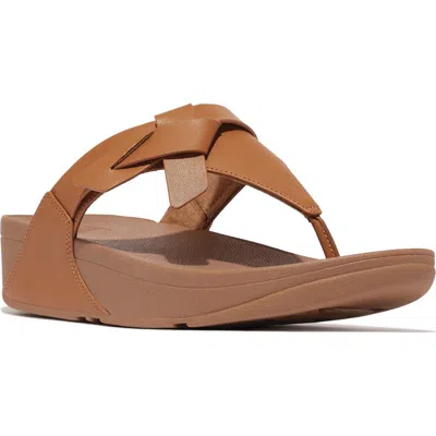 Fitflop Lulu Platform Wedge Flip Flop In Brown