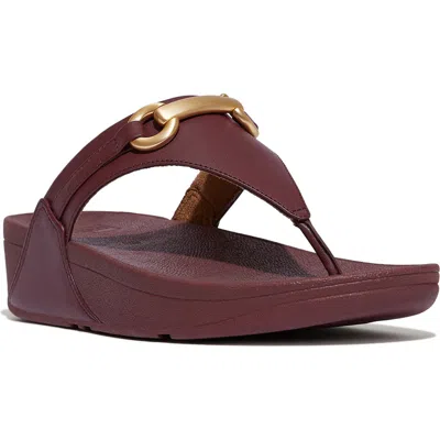 Fitflop Lulu Platform Wedge Flip Flop In Burgundy