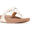 Fitflop Women's Lulu Folded Knot Leather Toe-post Sandals In Urban White
