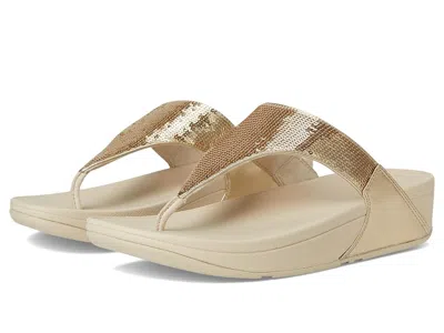 Fitflop Lulu Sequin Toe-post Sandals In Silver