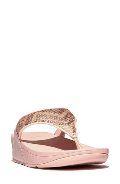 Fitflop Lulu Sequin Zigzag Wedge Sandal In Pink