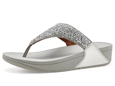 Fitflop Lulu Shimmerfoil Toe-thongs In Silver
