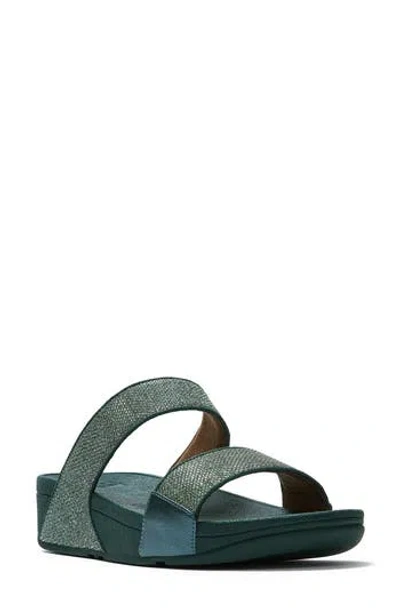 Fitflop Lulu Shimmerglitz Slide Sandal In Blue