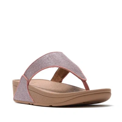 Fitflop Lulu Shimmerglitz Toe Post Sandals In Pink