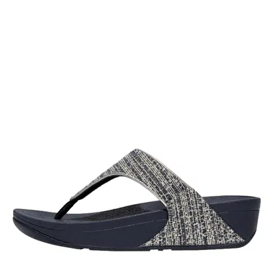 Fitflop Lulu Shimmerweave Toe-post Sandals Black Mix Gx5-231-045 Women's