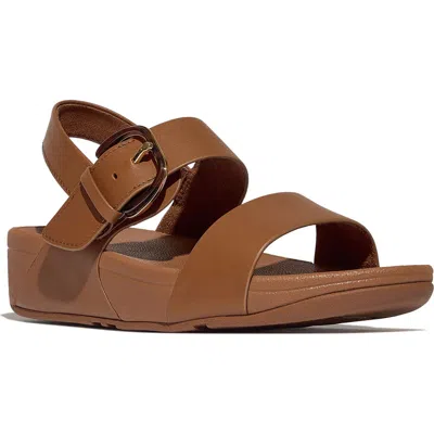 Fitflop Lulu Slingback Platform Wedge Sandal In Deep Tan