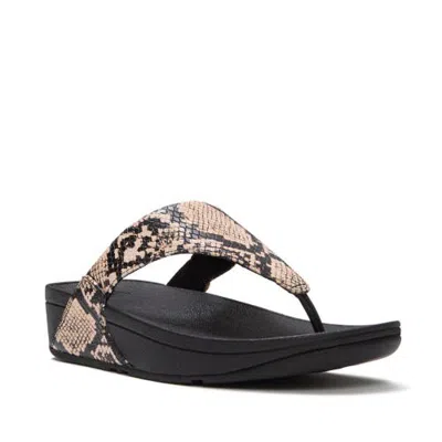 Fitflop Lulu Snake Toe-post Sandals In Black