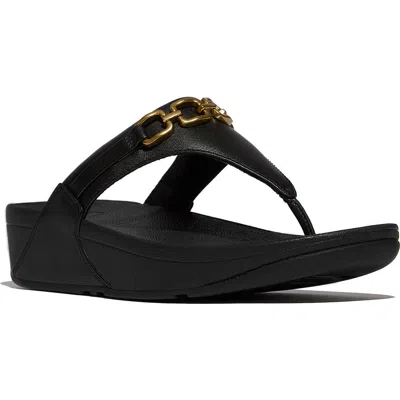 Fitflop Lulu Square-chain Tp Sandal In Black