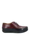 Fitflop Man Lace-up Shoes Burgundy Size 8 Leather In Red