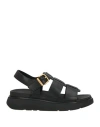 Fitflop Man Sandals Black Size 8 Leather, Rubber In Black