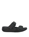Fitflop Man Sandals Black Size 9 Leather In Black