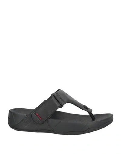 Fitflop Man Thong Sandal Black Size 9 Soft Leather