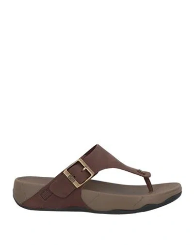 Fitflop Man Thong Sandal Chocolate Brown Size 9 Leather