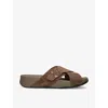 FITFLOP SURFER CROSS-STRAP LEATHER SANDALS