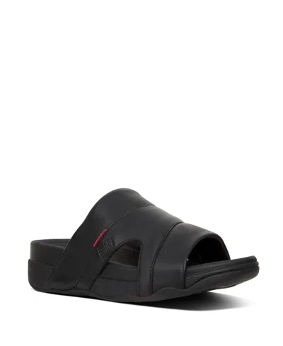 Fitflop Men's Freeway Pool Slide In Leather In Black