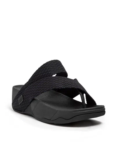 Fitflop Men's Sling Weave Toe Post Sandals In Black,sea