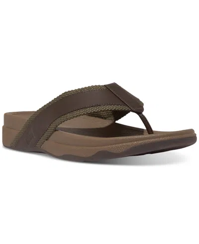 Fitflop Men's Surfer Toe Post Sandals In Deep Olive