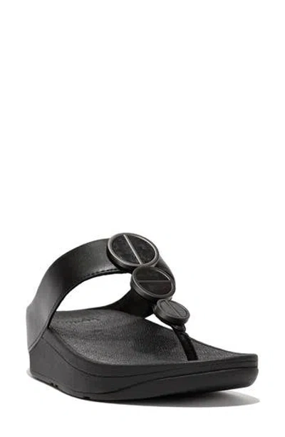 Fitflop Metallic Medallion Flip Flop In Black
