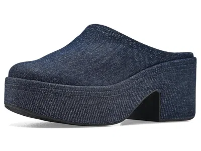 Fitflop Platfforms Denim Heeled Mules In Blue