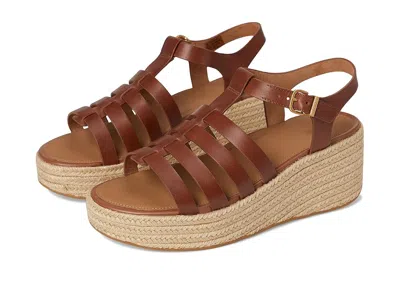 Fitflop Platfforms Espadrille Leather Fisherman Wedge Sandals In Brown