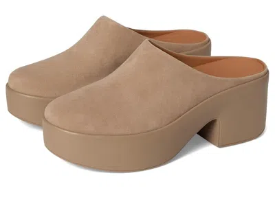 Fitflop Platfforms Suede Heeled Mules Women's Sandals Taupe: 8 M (b) In Neutral