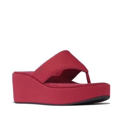 Fitflop Platfforms Wedge Toe Post In Red