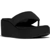 Fitflop Platfforms Wedge Toe Post Sandal In All Black