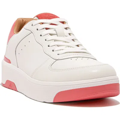 Fitflop Rally Evo Platform Sneaker In Urban White/ Rosy Coral