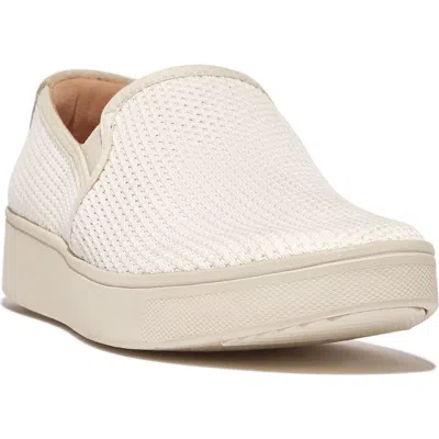 Fitflop Rally Open Knit Slip-on Sneaker In Urban White
