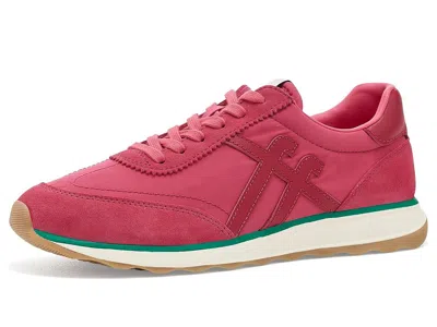 Fitflop Retro-q Ff Fabric/suede Sneakers Women's Shoes Berry Rose/marine Green: 9 M (b), Suede/synthetic In Multi