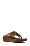 Fitflop Rumba Beaded Fringe Wedge Sandal In Brown