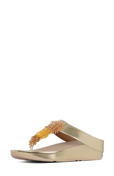 Fitflop Rumba Ombre Toe-thong Sandals In Platino