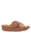 Fitflop Sandals Leather Brown In Blue