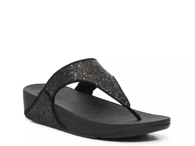 Fitflop Shimma Wedge Glitter Sandal In Black