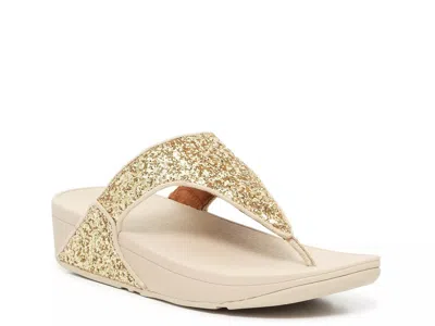 Fitflop Shimma Wedge Glitter Sandal In Gold