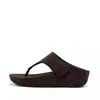 Fitflop Shuv E01 Fr7-090 Toe Post Sandals Women's Black Adjustable Felt Comfort