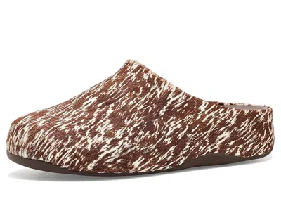 Fitflop Shuv Pony Mules Women's Flat Shoes Brown/white: 8 M (b)
