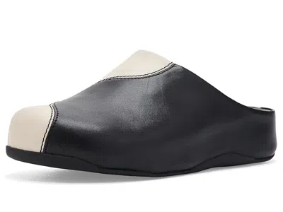 Fitflop Shuv Two-tone Mules Women's Slippers Black/paris Beige: 10 M (b), Leather In Multi