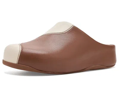Fitflop Shuv Two-tone Mules Women's Slippers Terracotta Tan/paris Beige: 5 M (b), Leather In Transparent